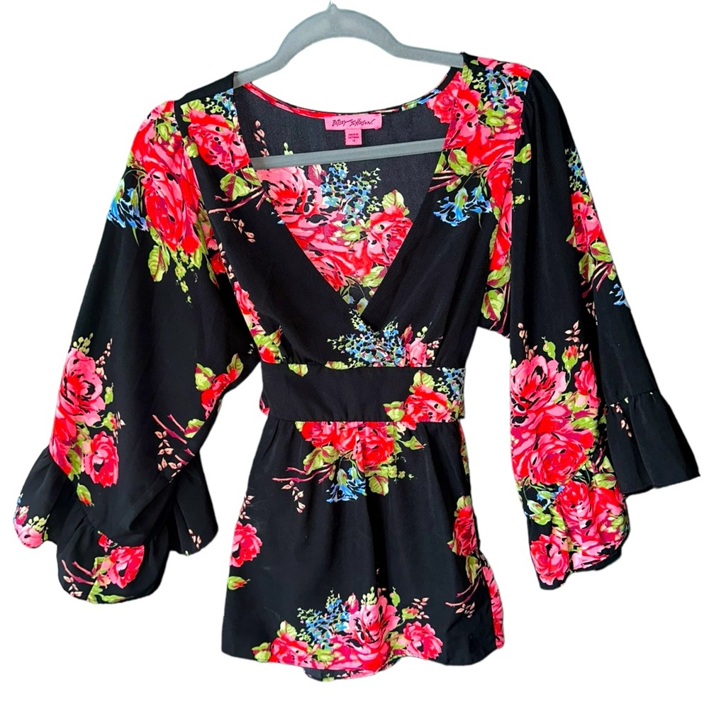 Betsy Johnson Rose Bell sleeve top - Medium